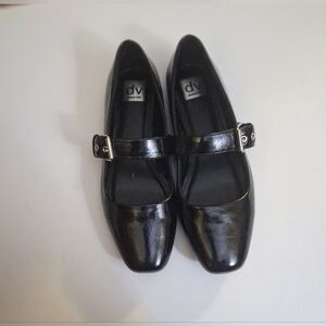 DV Dolce Vita Black Mellie Buckle Strap Mary Jane Ballet Flats